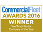 Commercial Fleet Awards 2016 - Winner Van/Truck Rental company of the year
